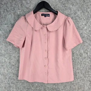 Princess Highway Top Womens 6 Pink Short Sleeve Button Up Collared 11926 - Picture 1 of 10