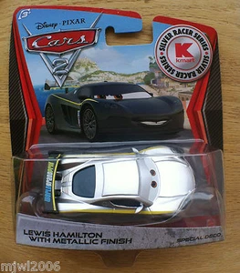 Disney PIXAR Cars 2 SILVER RACER SERIES Kmart LEWIS HAMILTON METALLIC DAY 9 - Imagen 1 de 10