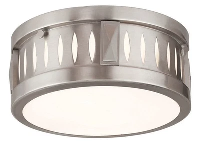 Livex Lighting 65506 Vista 2 Light Flush Mount Ceiling Fixture - Nickel - Image 1 of 4