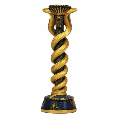 NEW! Design Toscano Golden SNAKE Egyptian Candle Holder Table Piece Home Decor