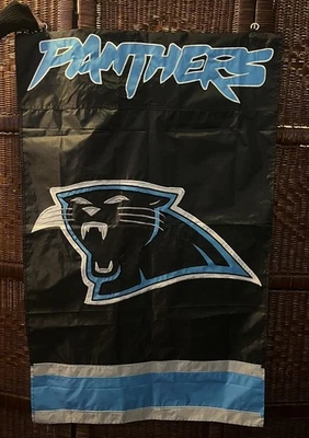 DE COLECCIÓN CAROLINA PANTHERS LOGO 28"X43" CASA BANDERA PANCARTA NFL LICENCIA DOBLE CARA Foto 1 de 4