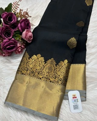Blusa Saree Sul da Índia Noiva Banarasi Seda Saree Bollywood Festa Casamento Nova - Imagem 1 de 4