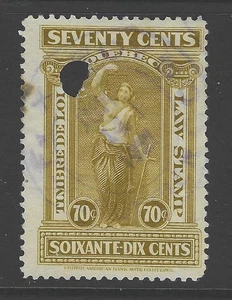 Bigjake: Quebec QL-62,  70 cent Law Stamp - Revenue - Picture 1 of 2
