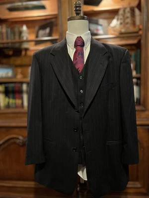 3 изделия твидовый черный итальянский костюм Cerruti 1881 кашемир шерсти Zanetti 56R 40 x 34 - Изображение 1 из 4