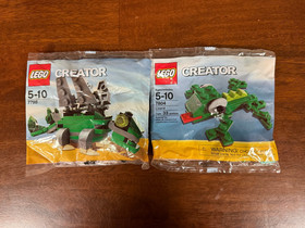 LEGO CREATOR 7804 & 7798 Lizard & Stegosaurus- Retired - NEW IN POLYBAGS