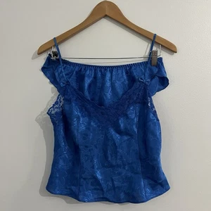 Vintage Victoria's Secret Vintage Gold Label Blue Camisole Short Set Size M - Picture 1 of 7