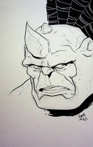 RHINO- X-Men Original MATT HEBB SIGNED Hand Inked Comic Art MARVEL COMICS - Picture 1 of 2