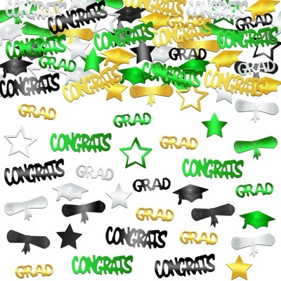 , Confeti Grad Congrats 2025 - Pack de 1000 | Decoración Grado Verde Y Dorado 2025... Foto 1 de 4