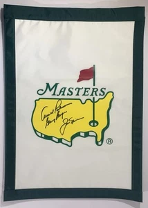 Arnold Palmer Jack Nicklaus Gary giocatore firmato Masters golf bandiera beckett loa - Foto 1 di 12