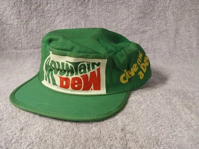 Винтажная зеленая ретро шапка художников Mountain Dew регулируемая кепка Give Me A Dew  - Изображение 1 из 4