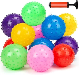 LOVEINUSA Hüpfball, 12er Pack Mini Knobbälle 5 Zoll sensorisches Spielzeug für Kleinkinder... - Bild 1 von 5