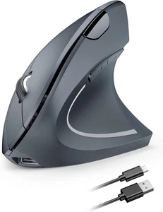 TECKNET Ergonomic Wireless Mouse, Rechargeable Mouse Silent for Grey - Picture 1 of 8