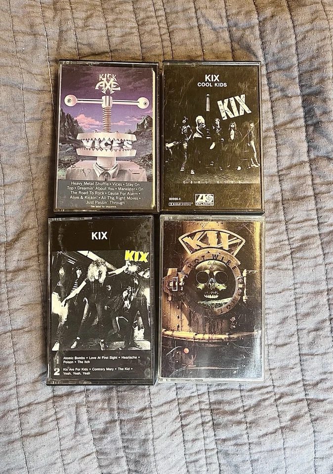 Vintage KIX & Kick Axe Cassette Lot (4 Total) A- Hard Rock/ Glam Metal Classics - Image 1 of 4