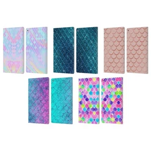 HEAD CASE DESIGNS MERMAID SCALES LEATHER BOOK WALLET CASE COVER FOR AMAZON FIRE - Picture 1 of 11