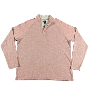 johnnie-O Shirt Mens XL Heather Red Long Sleeve Snap Henley Raglan Casual Knit - Picture 1 of 9