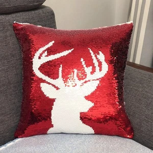 Christmas Deer Head Pattern Pillow Cases Home Pillow Cover Decor - Picture 1 of 1