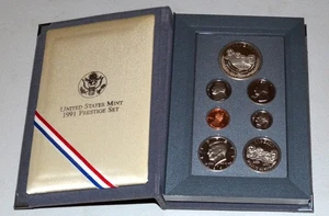 1991-S Liberty Prestige Set 6 Münzen PP mit Mount Rushmore Silber Dollar - Bild 1 von 2