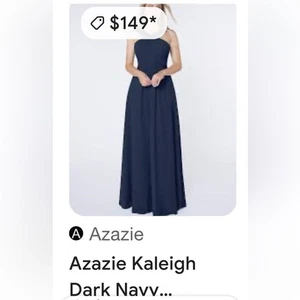 Neu mit Etikett Azazie dunkelblaues Abendkleid Größe A6 - Bild 1 von 8