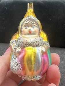 Radko Munchkin Fat Lady Hand Painted Glass Ornament Gold Pastels Glitter 3” - Picture 1 of 11