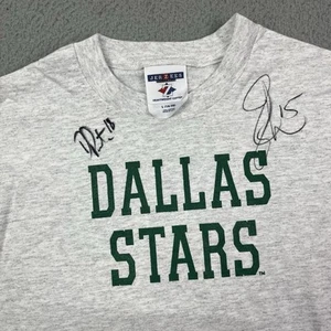 Vintage Dallas Stars NHL Hockey T Shirt Signed Jamie Langenbrunner Youth Large - Picture 1 of 8