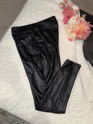 Express Shiny Black Leggings Size Small - Image 1 of 4