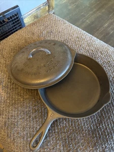 Vintage GRISWOLD GUSSEISEN Nr. 8 PFANNE mit SELBSTHEFTENDEM Deckel *siehe Beschreibung* - Bild 1 von 17