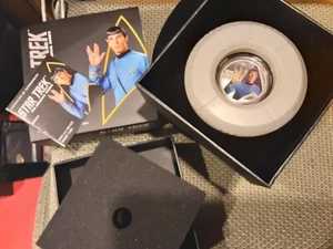 Moneta argento 1 oz .999. Star Trek Spock $1 argento proof 2015 Tuvalu. Nuovo con scatola - Foto 1 di 6