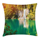Croatia Throw Pillow Cushion Cover Colorful Forest and Lake
