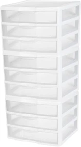 3-Pack 3 Drawer Plastic Storage, Stackable Dresser Organizer Drawers, White - Picture 1 of 36