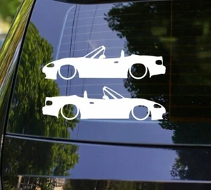 2x Lowered Car Decal Stickers for Mazda MX5 Miata Convertible NB facelift JDM - Picture 1 of 3