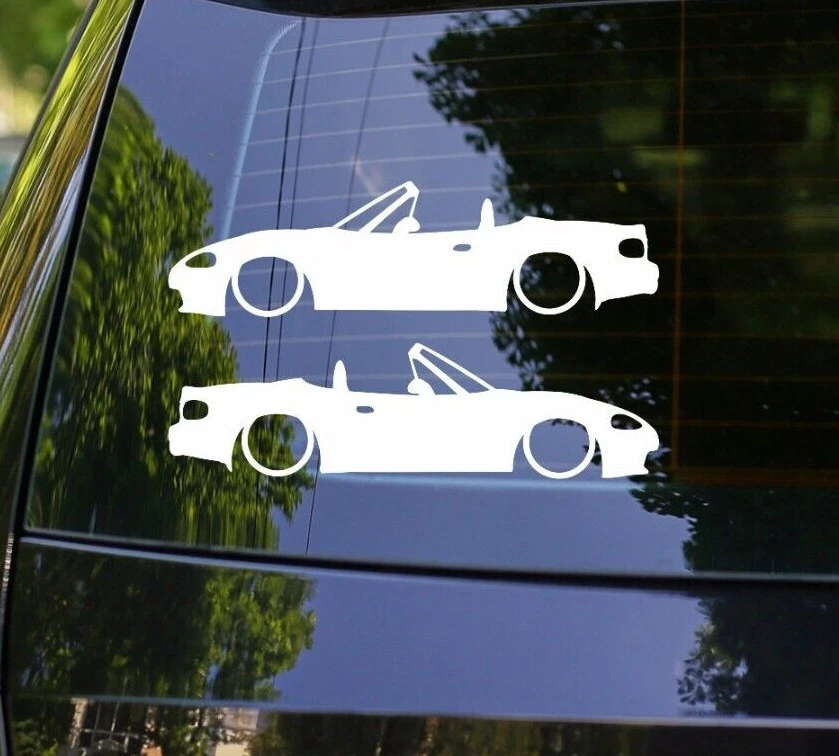 2x Calcomanías adhesivas bajadas de auto para Mazda MX5 Miata convertible NB facelift JDM Foto 1 de 3