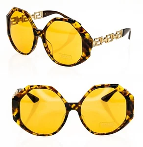 Versace Medusa Gold Greca abnehmbare Kette Havanna Runway Sonnenbrille VE4395F 4395 - Bild 1 von 11