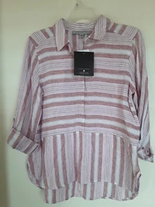 Marc New York Andrew Marc  Striped  linen tunic Sz S NWT - Picture 1 of 3