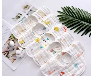 100% Organic Cotton Muslin Baby Bibs 4 pack 👶 💕 - Picture 1 of 12