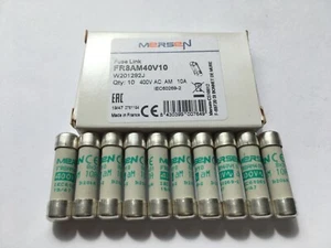 FR8AM40V10 FERRAZ SHAWMUT MERSEN FR8AM40V10 400V 10A Fuse 8x31mm JPSF750 x1/5/10 - Picture 1 of 4