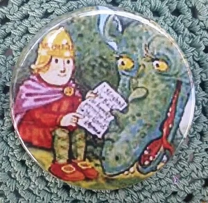 NOGGIN THE NOG - Auswahl aus 2 Designs - 38mm Abzeichen oder Magnet. Grolliffe Drache - Bild 1 von 6
