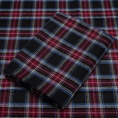 Red Tartan Plaid Cotton Flannel Fabric - 60" Wide - Sold by the Yard and Bolt - Image 1 of 4