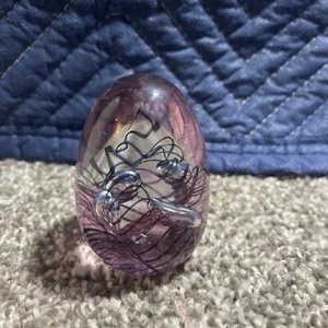 Vintage Jakobs Glas Ei Briefbeschwerer signiert und datiert - Bild 1 von 2