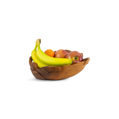 Wooden Hand-Carved Two Turtles Fruit Bowl, Decorative Centerpiece, Handmade Gift - Image 1 of 4