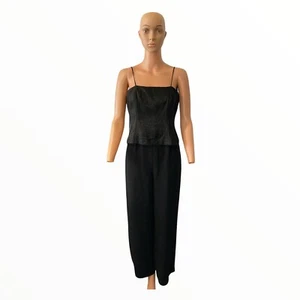 Vintage Jones New York Evening Women's Jumpsuit Size MP Petite Wide Leg Jumpsuit - Picture 1 of 5