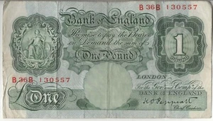 BILLETE PEPPIATT BANCO DE INGLATERRA £1 B260 VF B36B 130557 - Imagen 1 de 2