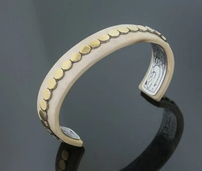 Браслет-манжета с рогом буйвола коллекция John Hardy Dot желтое золото/серебро - Изображение 1 из 4
