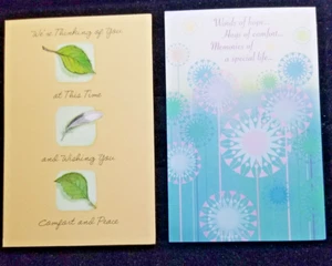 Sympathy Greeting Cards 2 Cards 2 Designs Tender Thoughts + Envelopes - Picture 1 of 5