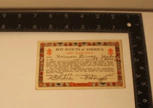 VTG 1935 BOY SCOUTS OF AMERICA FIRST CLASS AWARD CARD OVERLAND PARK, KANSAS - Picture 1 of 5