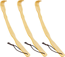 Back Scratcher Bamboo - Curved Long Handle 3 PCS Wooden Back Scratchers for Men,