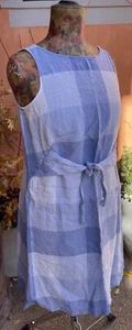 J. Jill Love Linen Casual Gingham Plaid Sleeveless Midi Sheath Dress Petite M - Picture 1 of 9