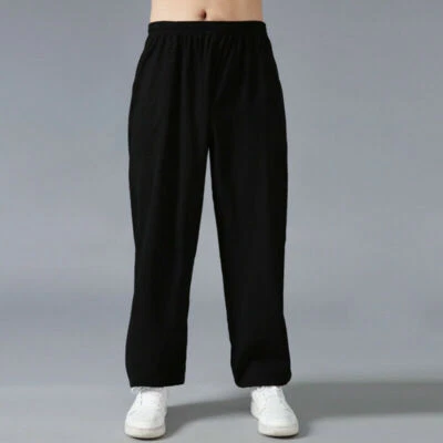 Linen Martial Arts Tai Chi Trousers Chinese Kung Fu Wushu Pants With Pocket Hot - Image 1 of 4