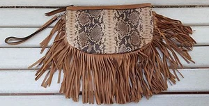 GENUINE PYTHON SKIN HANDBAG WALLET CLUTCH PURSE PYTHON SKIN - Picture 1 of 1