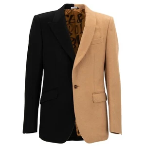 DOLCE & GABBANA Cashmere 2 in 1 Blazer Jacket SICILIA Black Brown 48 38 M 11513 - Picture 1 of 10