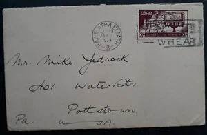1938 Ireland Cover ties 2p Stamp cd Dublin to Pottstown, PA w Cachet - Picture 1 of 2